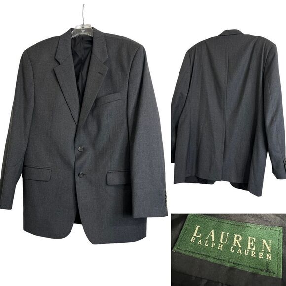 Lauren Ralph Lauren mens suit jacket 42R gray Union-Made Teamsters L-1998 office - Picture 1 of 7